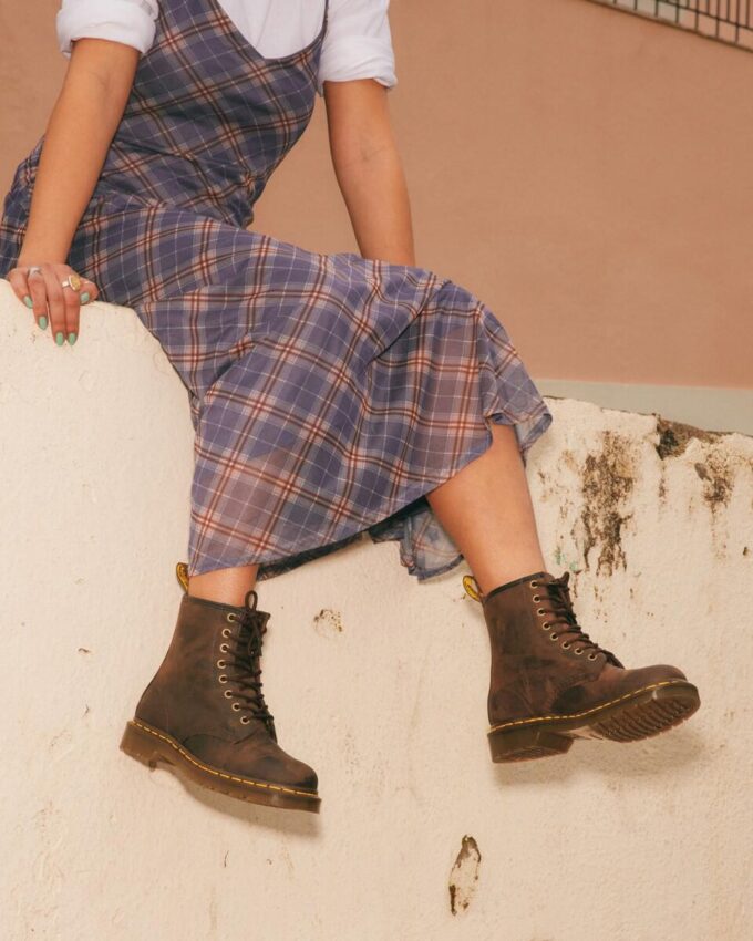 1460 Botas con cordones de piel Crazy Horse