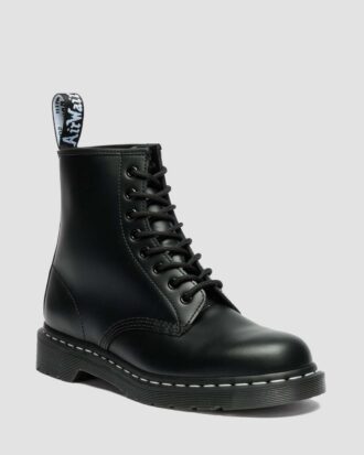 1460 Botas con cordones de Smooth Leather y costuras blancas