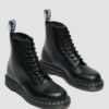 1460 Botas con cordones de Smooth Leather y costuras blancas