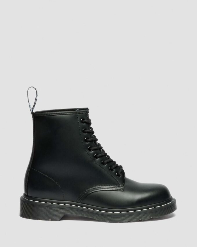 1460 Botas con cordones de Smooth Leather y costuras blancas