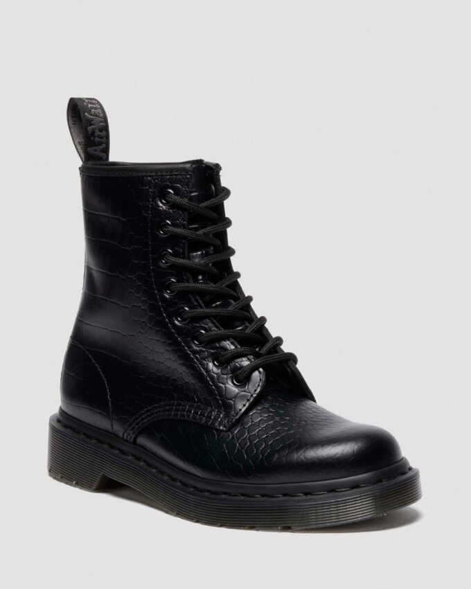 1460 CROCO Botas de piel con relieve de cocodrilo 1460 CROCO Botas de piel con relieve de cocodrilo