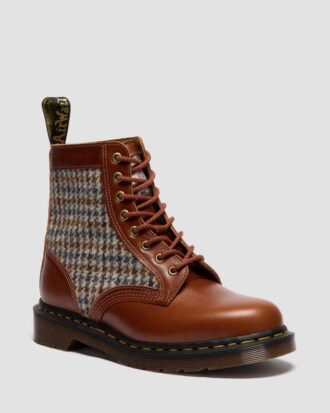 1460 Pascal Fabricadas en Inglaterra Botas de tweed Harris y piel