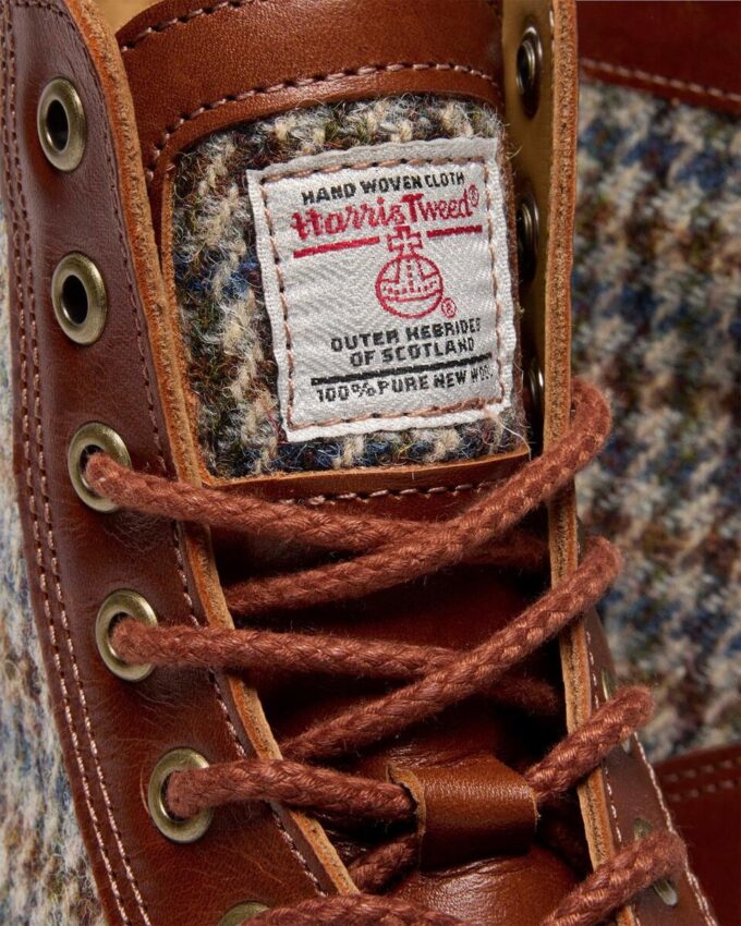 1460 Pascal Fabricadas en Inglaterra Botas de tweed Harris y piel