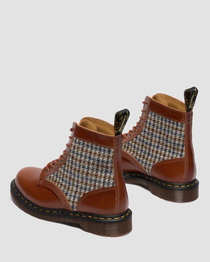 1460 Pascal Fabricadas en Inglaterra Botas de tweed Harris y piel
