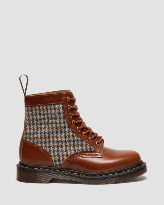 1460 Pascal Fabricadas en Inglaterra Botas de tweed Harris y piel