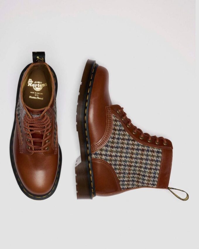 1460 Pascal Fabricadas en Inglaterra Botas de tweed Harris y piel