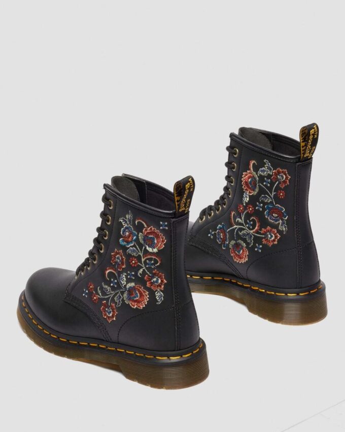 1460 VONDA TF Botas con cordones de piel reciclada con estampado floral 1460 VONDA TF Botas con cordones de piel reciclada con estampado floral
