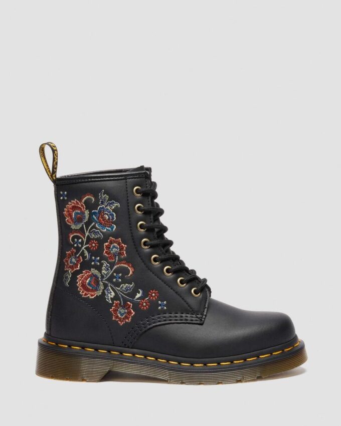 1460 VONDA TF Botas con cordones de piel reciclada con estampado floral 1460 VONDA TF Botas con cordones de piel reciclada con estampado floral