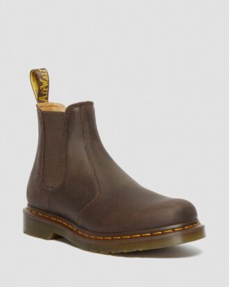 2976 Chelsea Boot de cuero Crazy Horse con costuras amarillas
