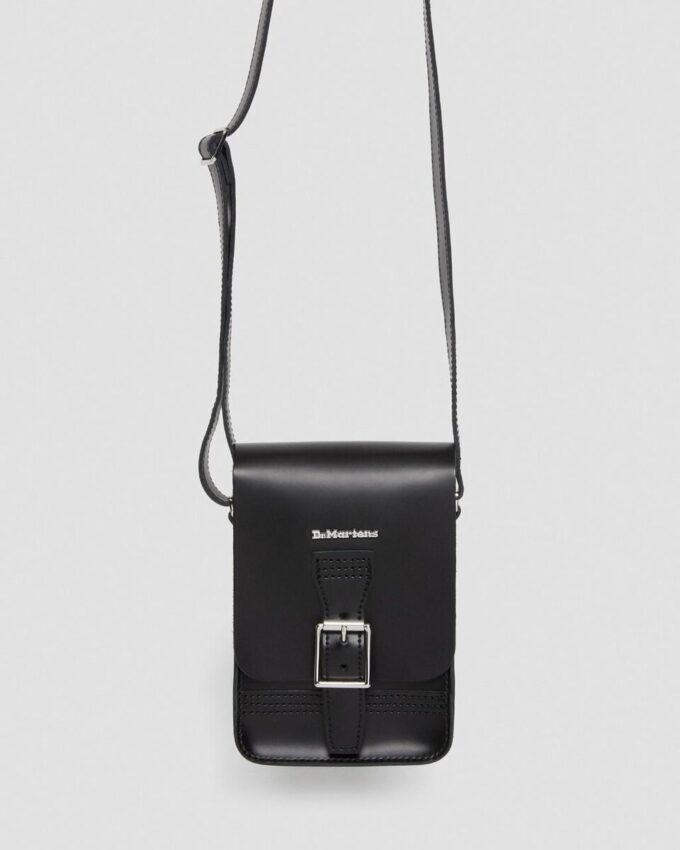 Bolso bandolera vertical de piel