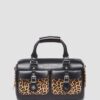 Bolso con asa superior estampado de leopardo Hair On