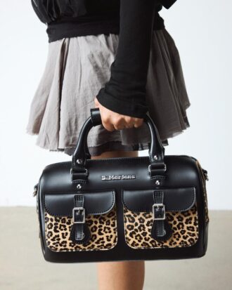 Bolso con asa superior estampado de leopardo Hair On