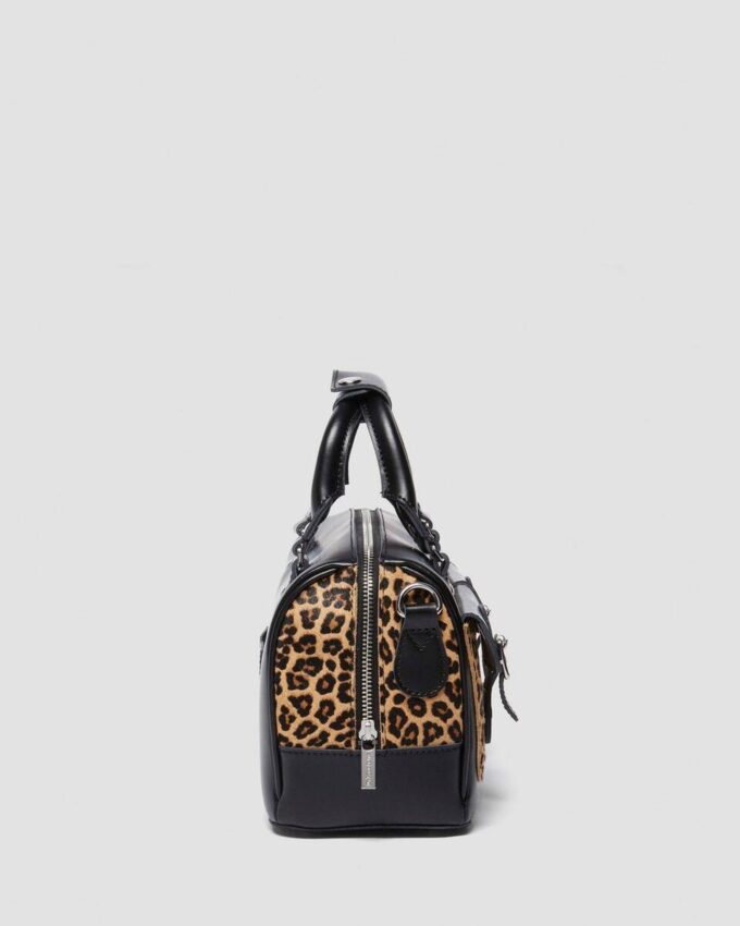 Bolso con asa superior estampado de leopardo Hair On