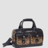 Bolso con asa superior estampado de leopardo Hair On