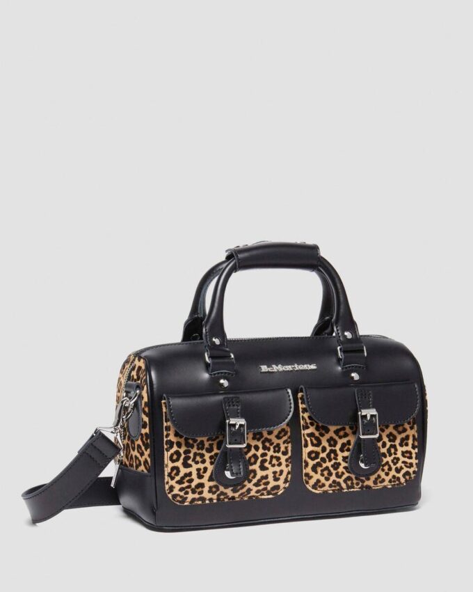 Bolso con asa superior estampado de leopardo Hair On
