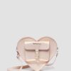 Bolso con forma de corazón Mochila de piel metalizada Bolso con forma de corazón Mochila de piel metalizada