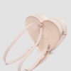 Bolso con forma de corazón Mochila de piel metalizada Bolso con forma de corazón Mochila de piel metalizada