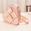Bolso con forma de corazón Mochila de piel metalizada Bolso con forma de corazón Mochila de piel metalizada