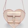 Bolso con forma de corazón Mochila de piel metalizada Bolso con forma de corazón Mochila de piel metalizada