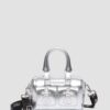 Bolso mini con asa superior Bolso de Patent Leather plateado Bolso mini con asa superior Bolso de Patent Leather plateado
