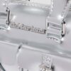 Bolso mini con asa superior Bolso de Patent Leather plateado Bolso mini con asa superior Bolso de Patent Leather plateado
