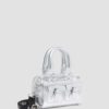 Bolso mini con asa superior Bolso de Patent Leather plateado Bolso mini con asa superior Bolso de Patent Leather plateado
