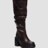 Botas altas de tacón de cuero Kasey Kinsley Botas altas de tacón de cuero Kasey Kinsley