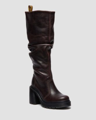 Botas altas de tacón de cuero Kasey Kinsley