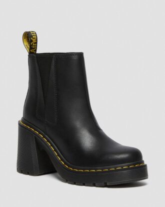 Botas Chelsea de tacón acampanado de piel SPENCE