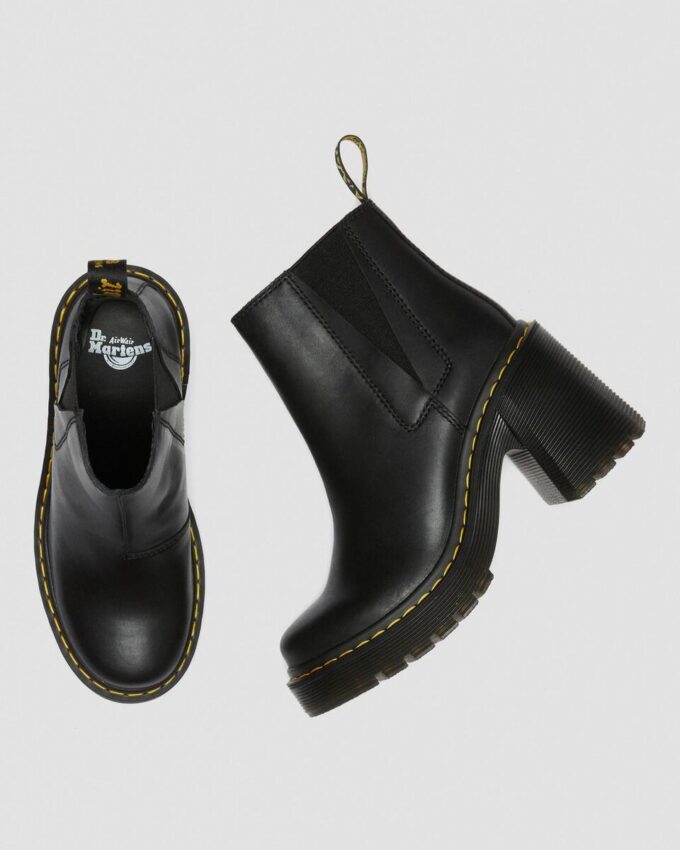 Botas Chelsea de tacón acampanado de piel SPENCE Botas Chelsea de tacón acampanado de piel SPENCE