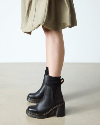 Botas Chelsea de tacón acampanado de piel SPENCE