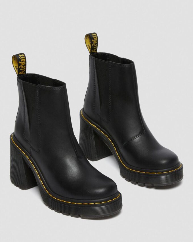 Botas Chelsea de tacón acampanado de piel SPENCE Botas Chelsea de tacón acampanado de piel SPENCE