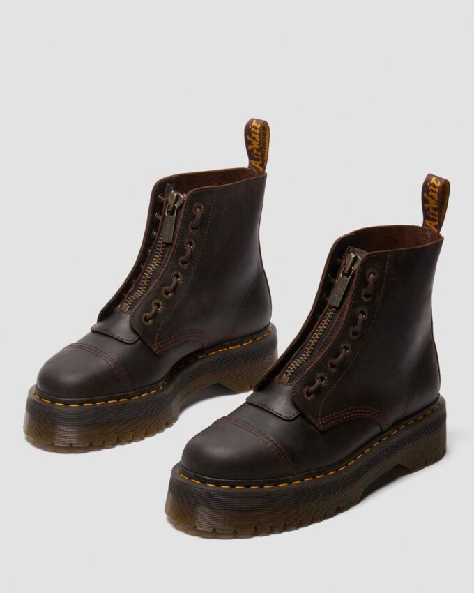 Botas con plataforma de cuero Crazy Horse de Sinclair Botas con plataforma de cuero Crazy Horse de Sinclair