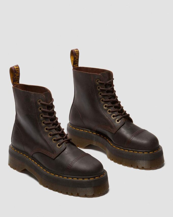 Botas con plataforma de cuero Crazy Horse de Sinclair Botas con plataforma de cuero Crazy Horse de Sinclair