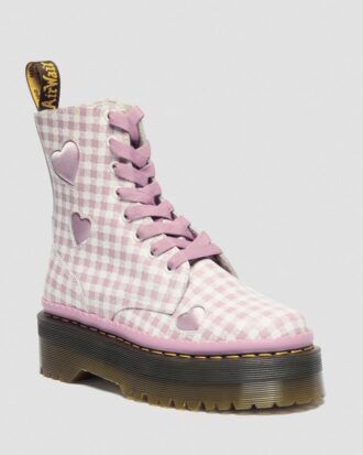 Botas con plataforma de cuero JADON HEART Gingham