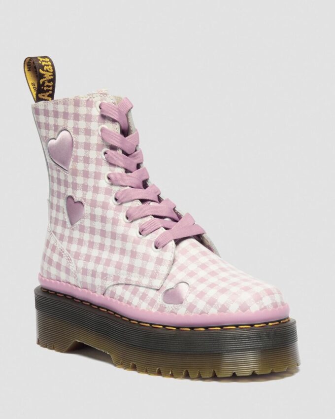 Botas con plataforma de cuero JADON HEART Gingham Botas con plataforma de cuero JADON HEART Gingham