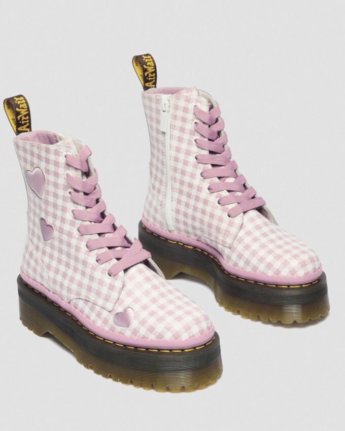 Botas con plataforma de cuero JADON HEART Gingham Botas con plataforma de cuero JADON HEART Gingham