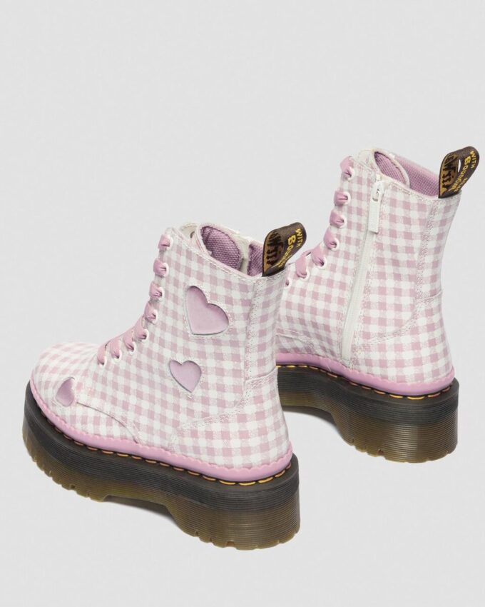 Botas con plataforma de cuero JADON HEART Gingham Botas con plataforma de cuero JADON HEART Gingham