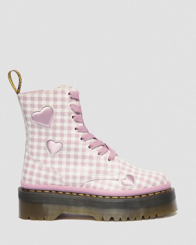 Botas con plataforma de cuero JADON HEART Gingham Botas con plataforma de cuero JADON HEART Gingham