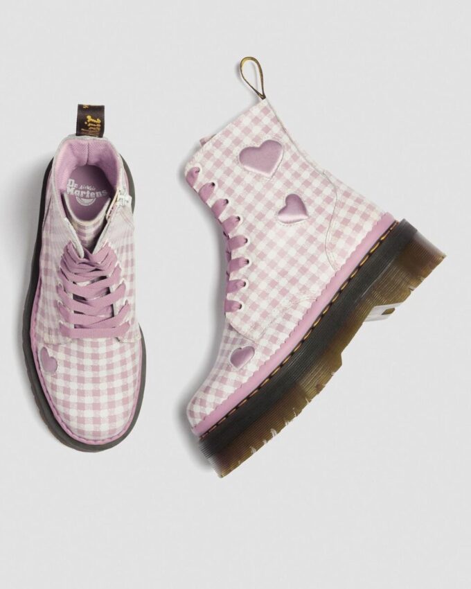 Botas con plataforma de cuero JADON HEART Gingham Botas con plataforma de cuero JADON HEART Gingham