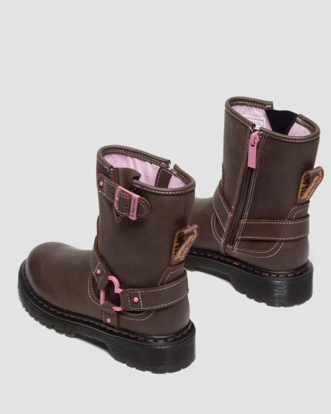 Botas de motociclista de piel para niño Genaya Junior