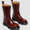 Botas de piel con relieve de cocodrilo REJENA Botas de piel con relieve de cocodrilo REJENA