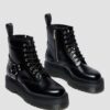 Botas de plataforma de cuero 1460 Quad Harness Botas de plataforma de cuero 1460 Quad Harness
