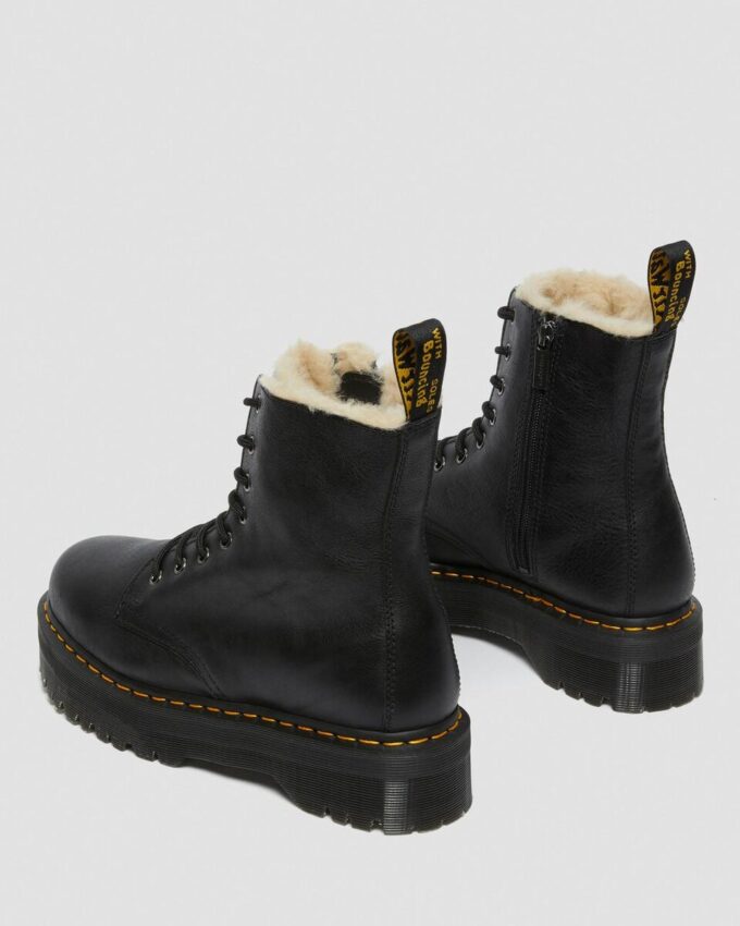 Botas de plataforma de piel con forro de piel sintética Jadon Botas de plataforma de piel con forro de piel sintética Jadon