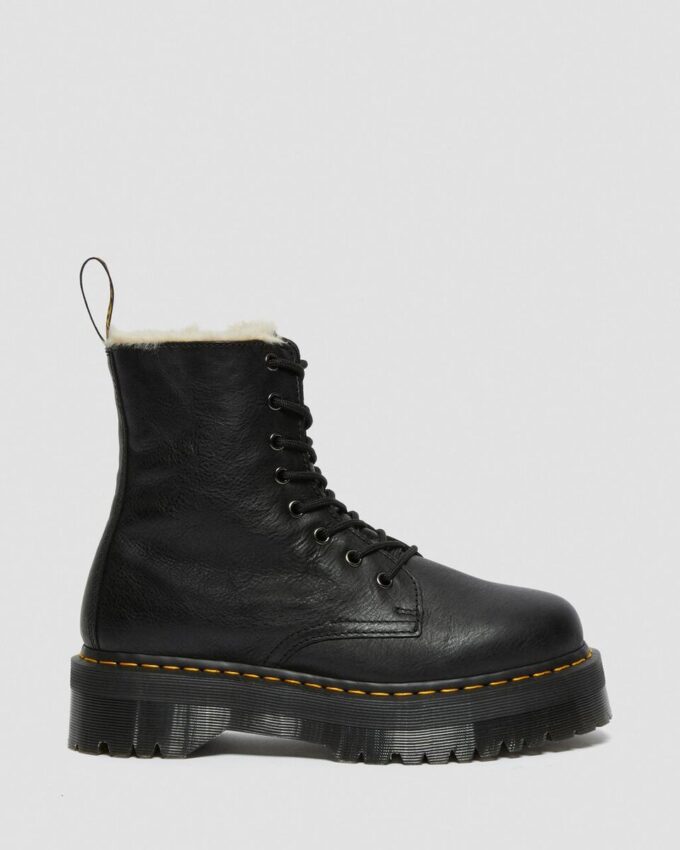 Botas de plataforma de piel con forro de piel sintética Jadon Botas de plataforma de piel con forro de piel sintética Jadon