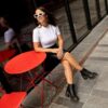 Botas de tacón acampanado con cordones de cuero Jesy Sendal Botas de tacón acampanado con cordones de cuero Jesy Sendal