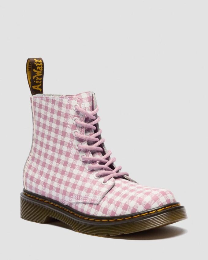 Botas Junior 1460 de piel a cuadros Botas Junior 1460 de piel a cuadros