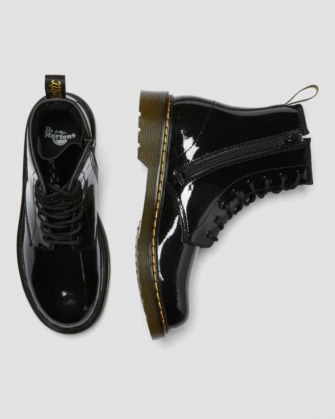 Botas juveniles 1460 de Patent Leather con cordones