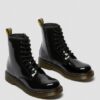 Botas juveniles 1460 de Patent Leather con cordones
