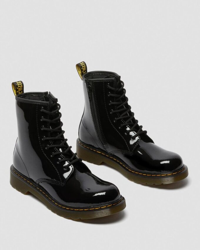Botas juveniles 1460 de Patent Leather con cordones
